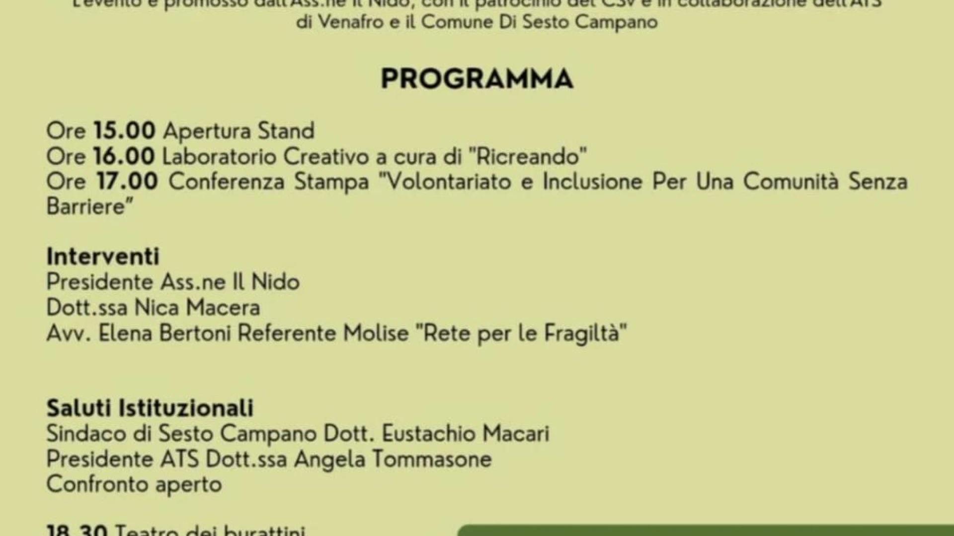 A Sesto Campano confronto e unità nella Festa della Solidarietà dell'associazione Il Nido